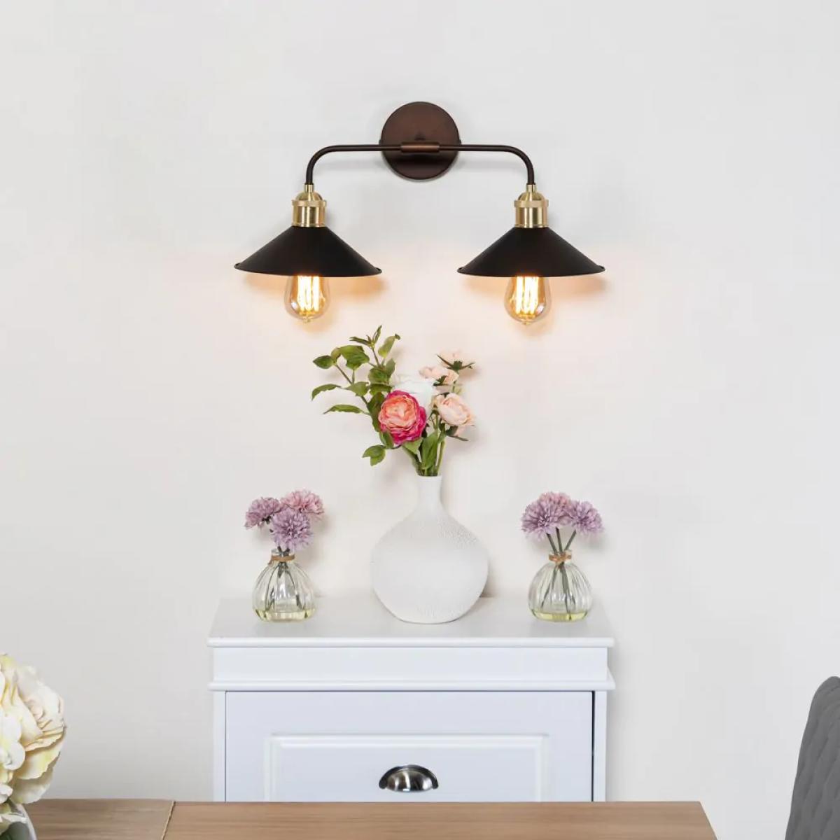 Cale Vintage Industrial Wall Light, Bronze – image 2