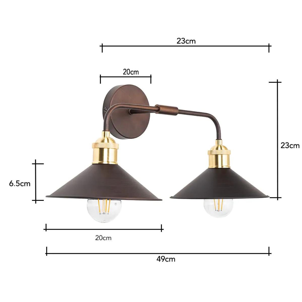 Cale Vintage Industrial Wall Light, Bronze – image 6