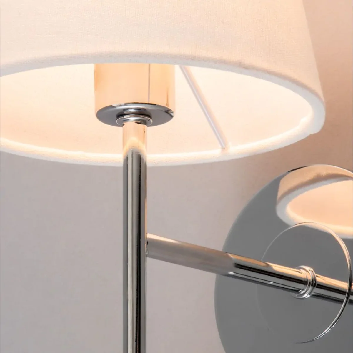 Mira Wall Light with Natural Shade, Chrome – image 5