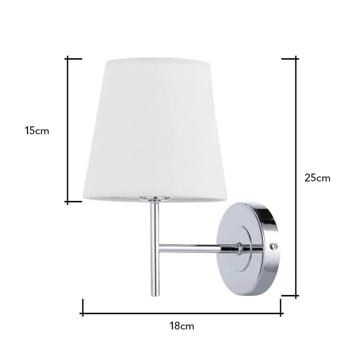Mira Wall Light with Natural Shade, Chrome – image 6