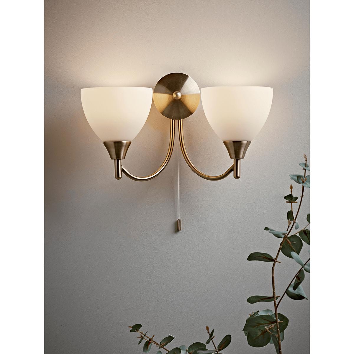 NEW Double Frosted Shade Wall Light – image 2