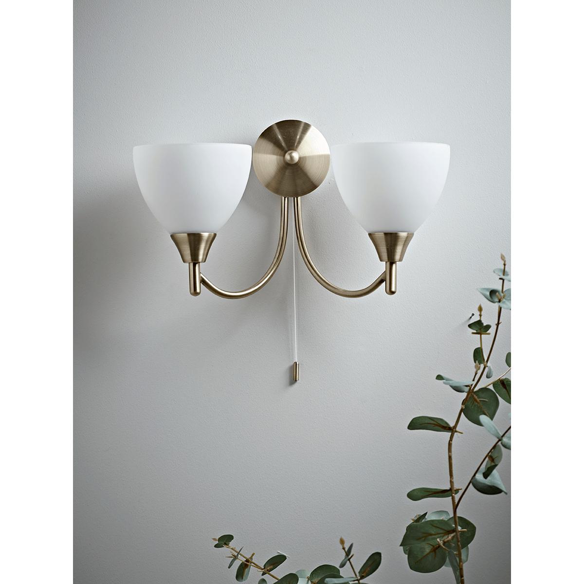 NEW Double Frosted Shade Wall Light – image 1
