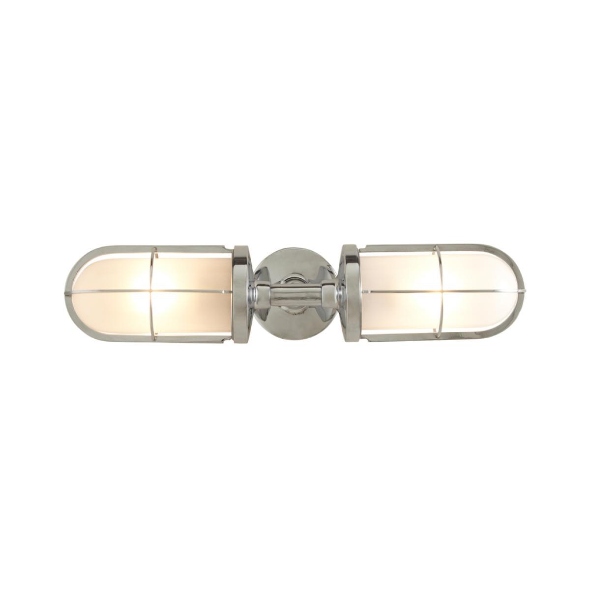 Weatherproof Ship's Double Wall Light Weathered Brass & Frosted Glass – image 2