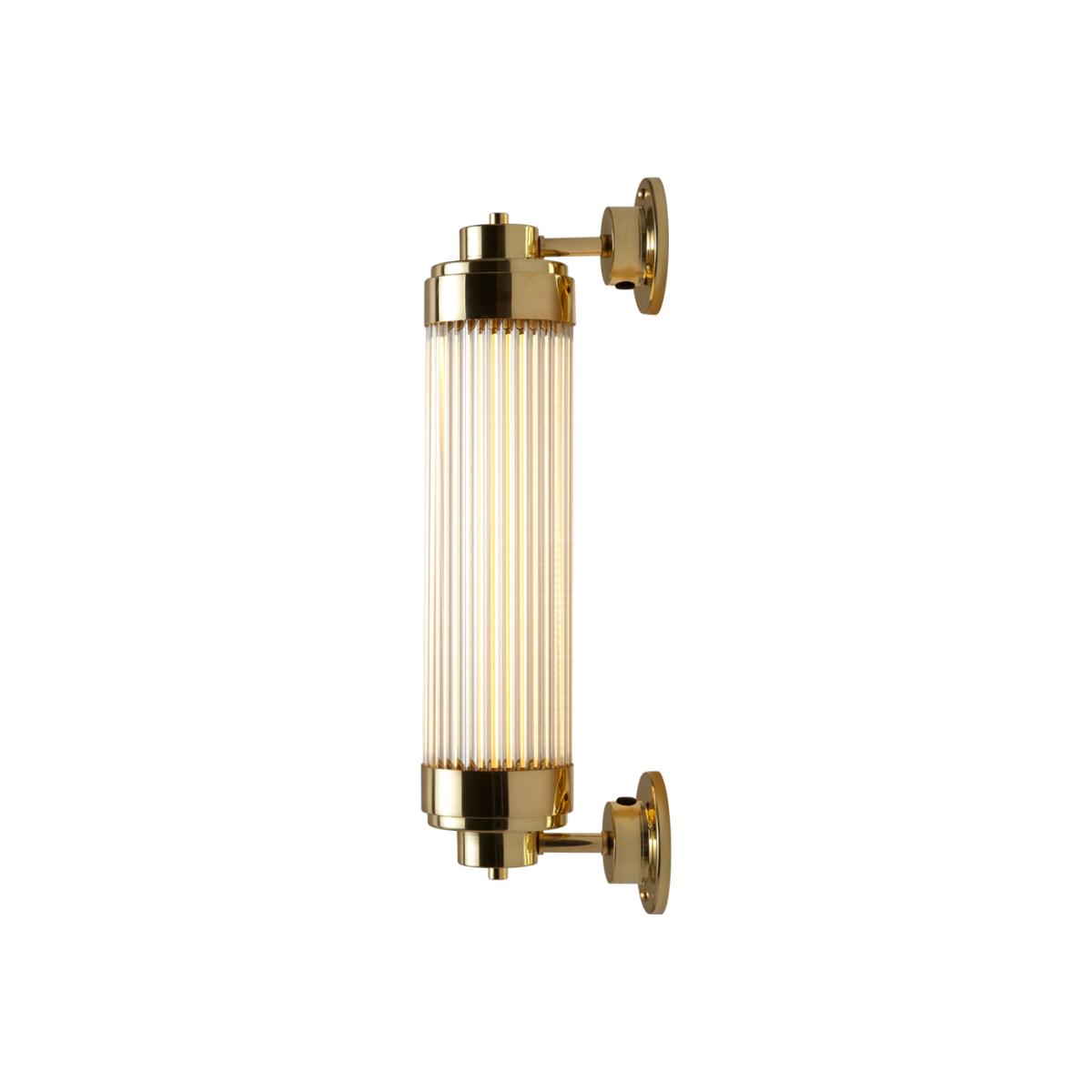 Offset Pillar Wall Light Polished Brass