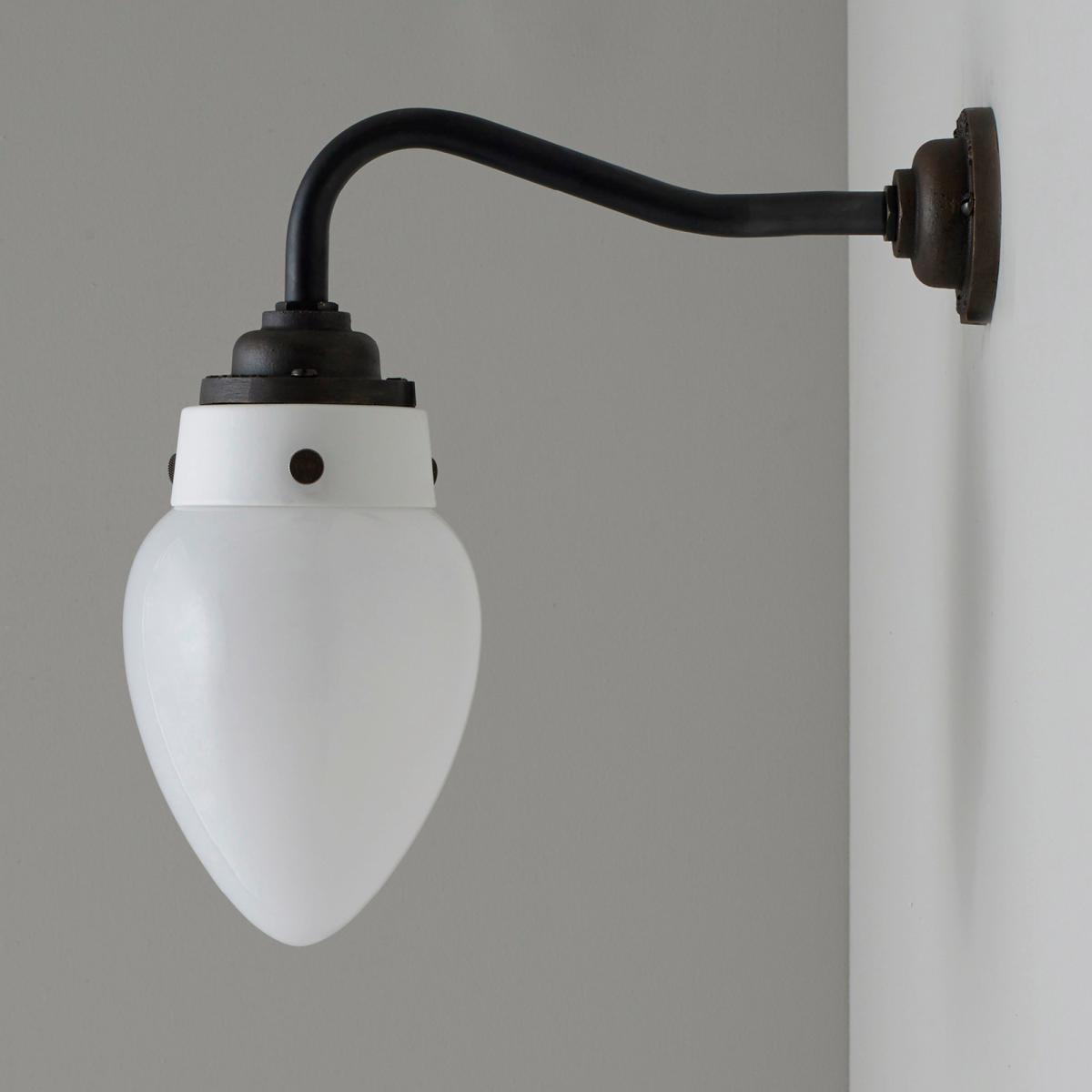 Pine Wall Light in Opal & Weathered Brass 13.5cm – image 2
