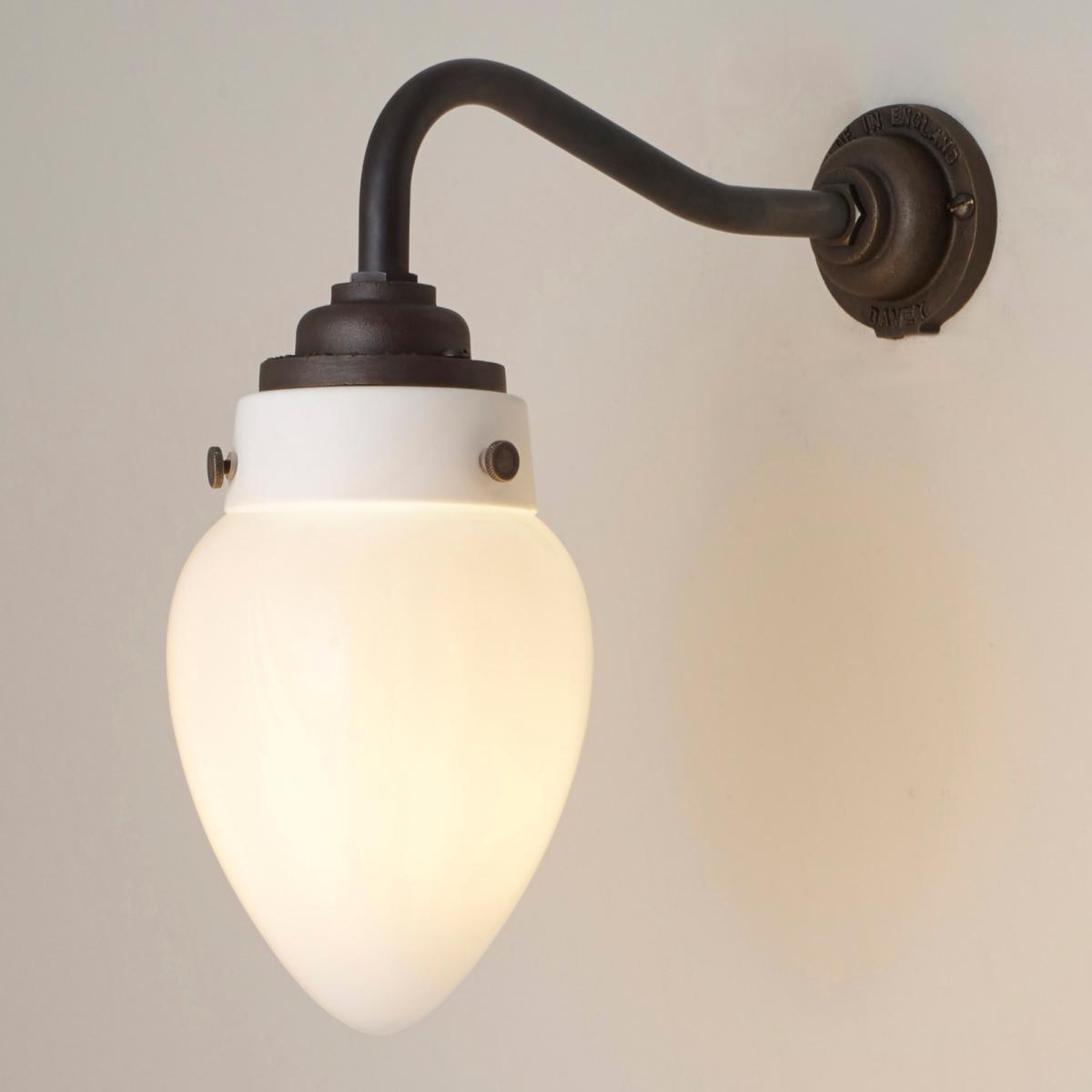 Pine Wall Light in Opal & Weathered Brass 13.5cm – image 3