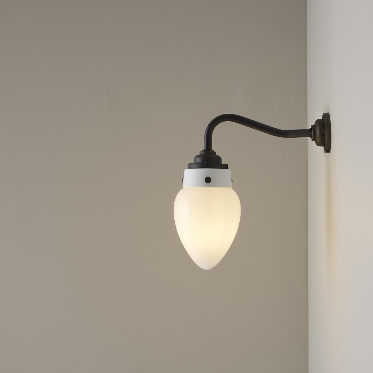 Pine Wall Light in Opal & Weathered Brass 13.5cm – image 4
