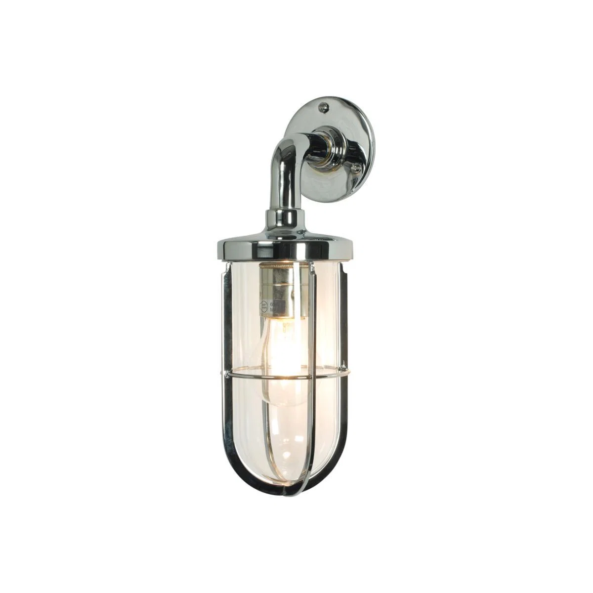 Weatherproof Ship's Wall Light Chrome & Clear Glass – image 1