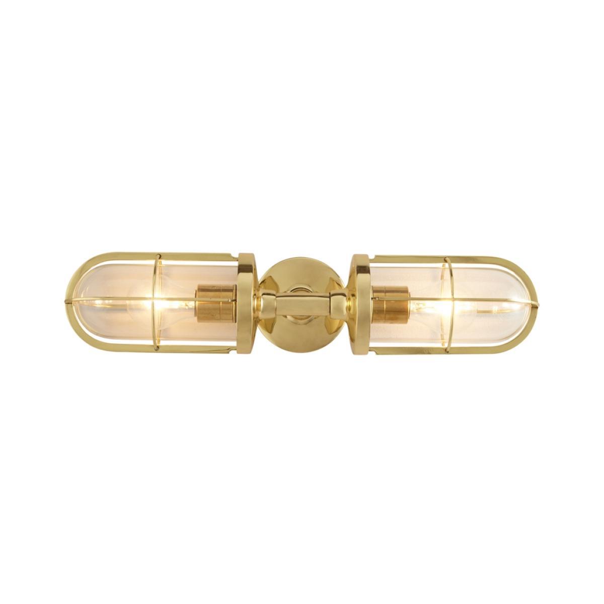 Weatherproof Ship's Double Wall Light Chrome & Clear Glass – image 2