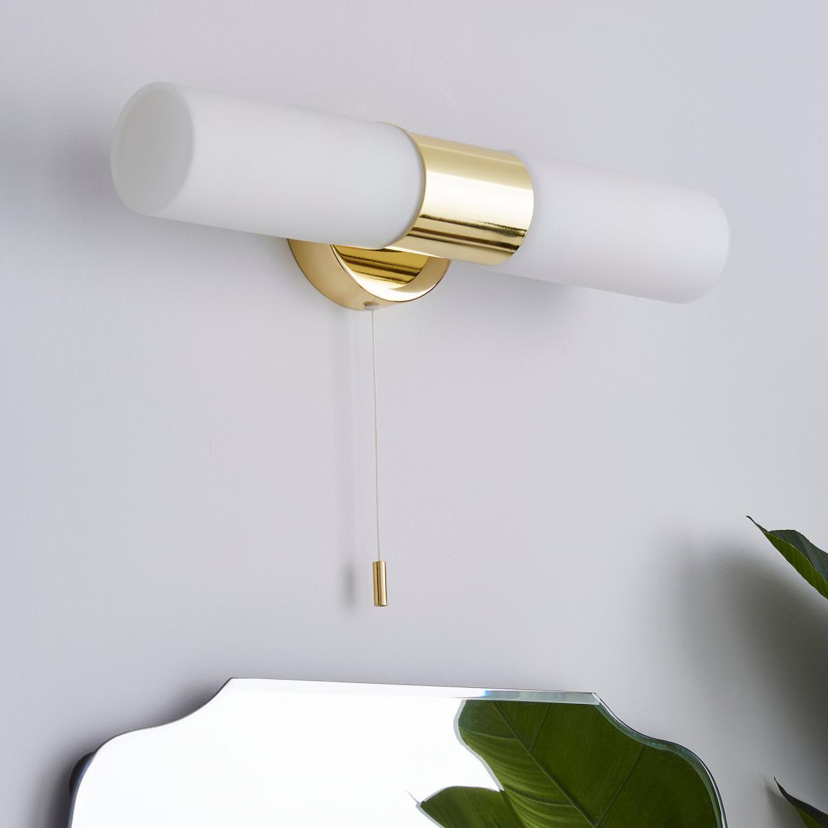 Porto Bathroom 2 Light Wall Light Brass Brass – image 2