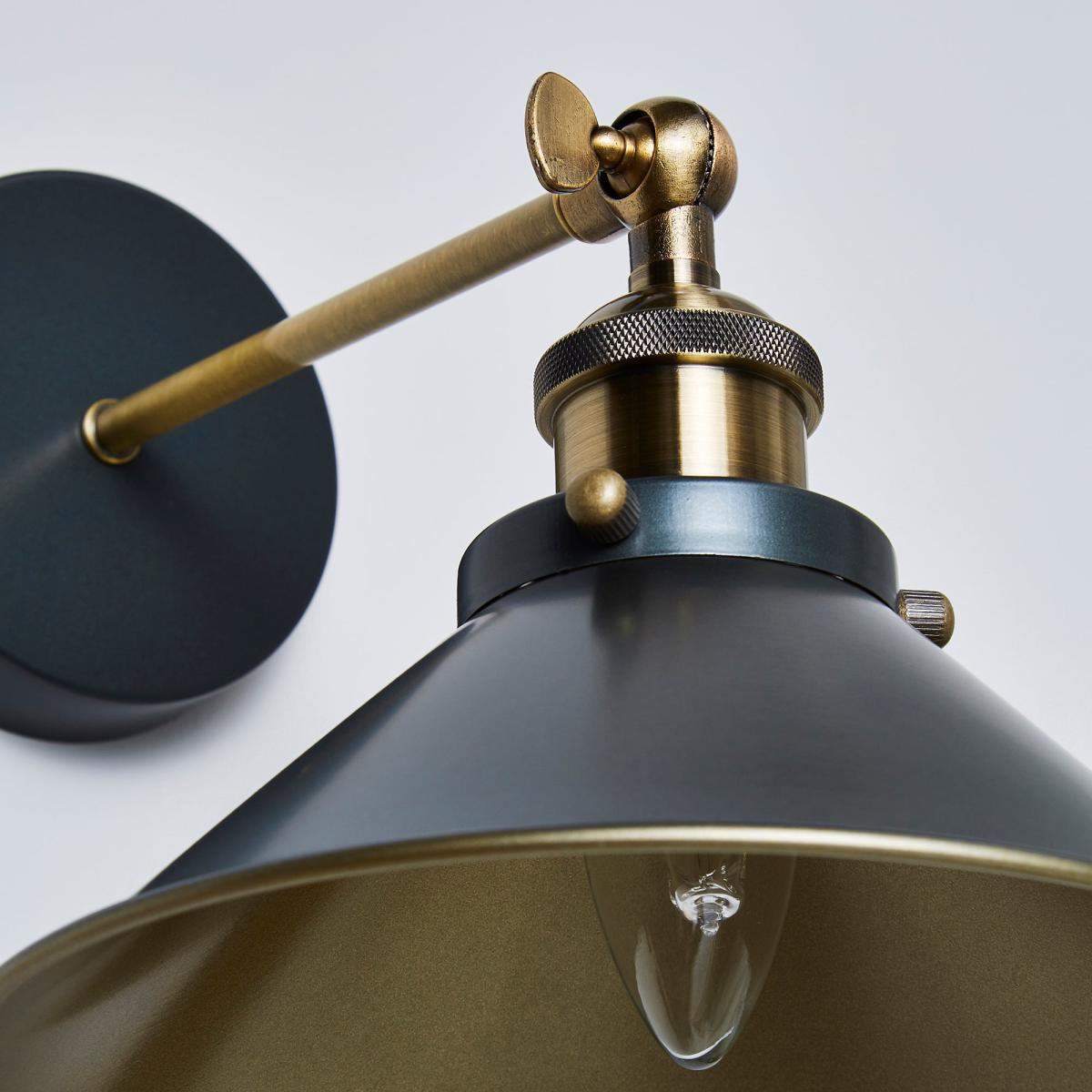 Logan Industrial Grey Wall Light Black – image 3
