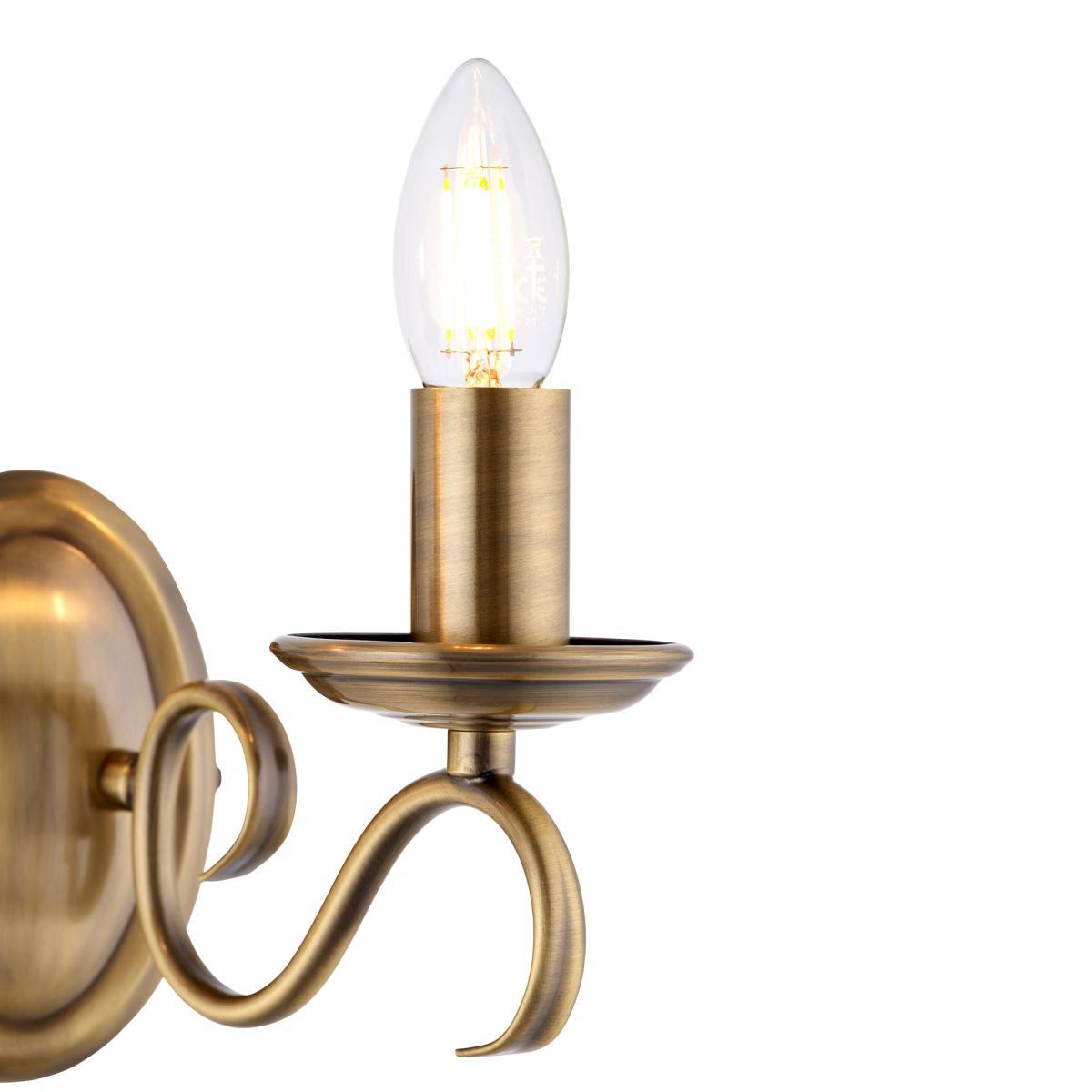 Vogue Bernice 2 Light Wall Light Antique Brass Antique Brass – image 3