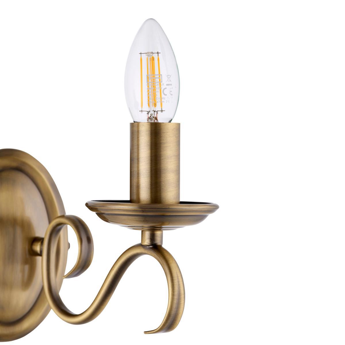 Vogue Bernice 2 Light Wall Light Antique Brass Antique Brass – image 4