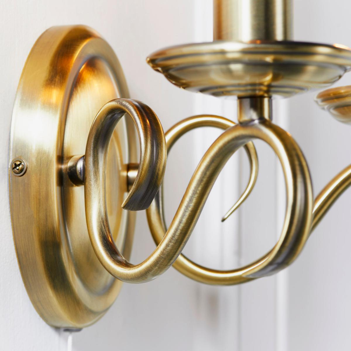 Vogue Bernice 2 Light Wall Light Antique Brass Antique Brass – image 5