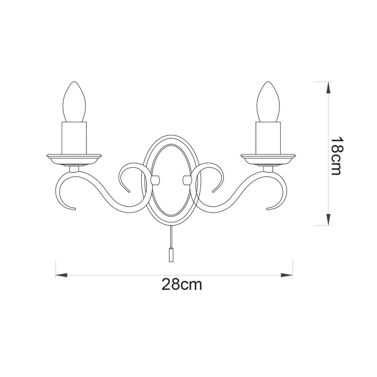Vogue Bernice 2 Light Wall Light Antique Brass Antique Brass – image 8
