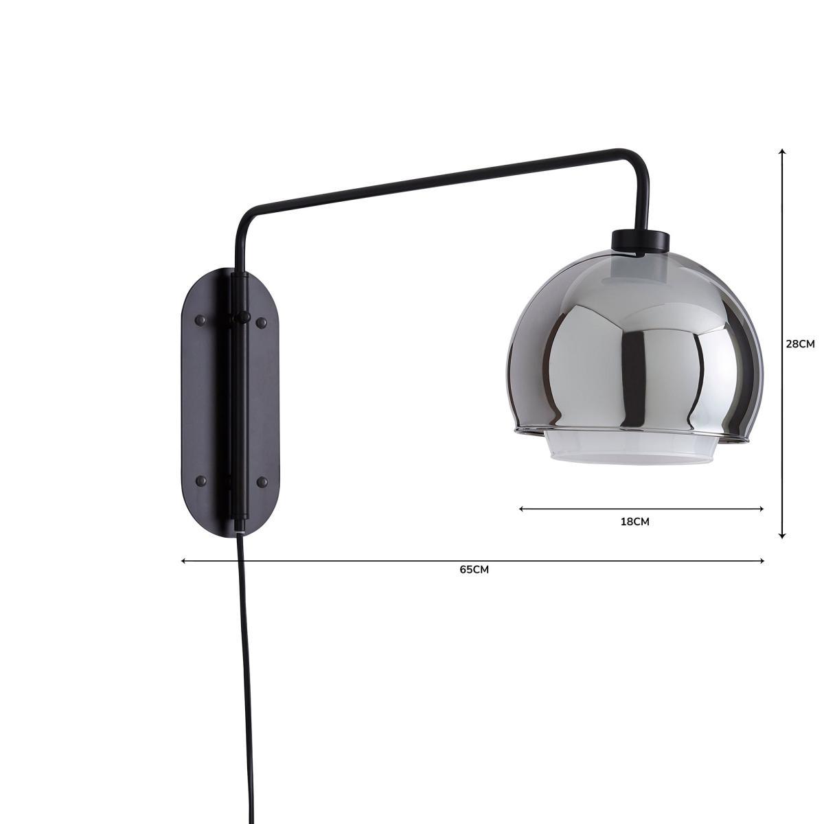 Elements Ramona Swing Arm Wall Light Black – image 7