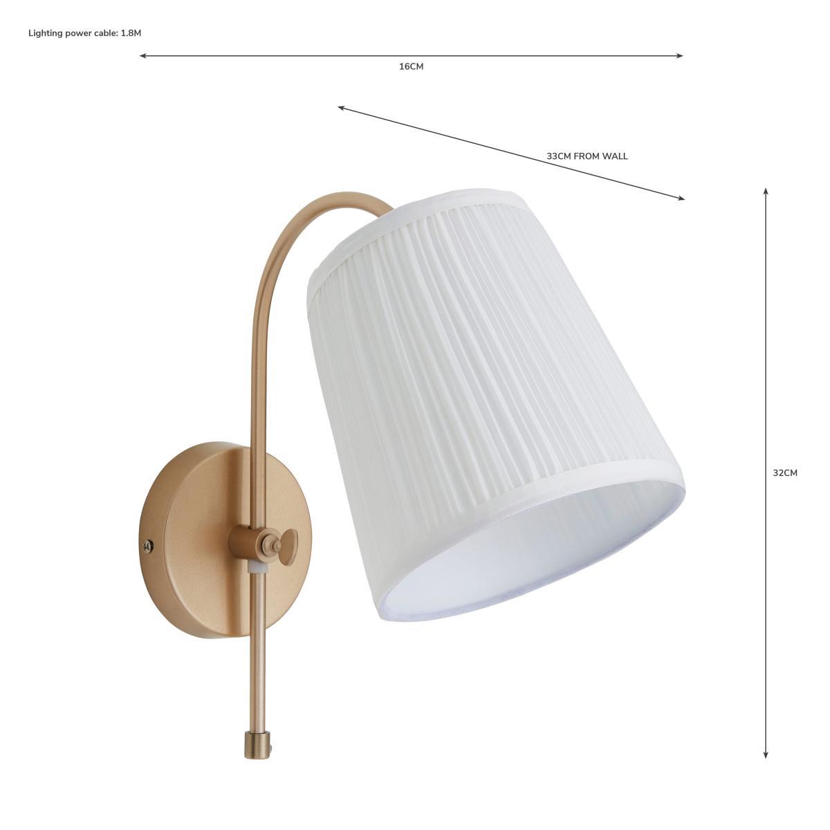 Lorelai Easy Fit Plug-In Wall Light Gold – image 6