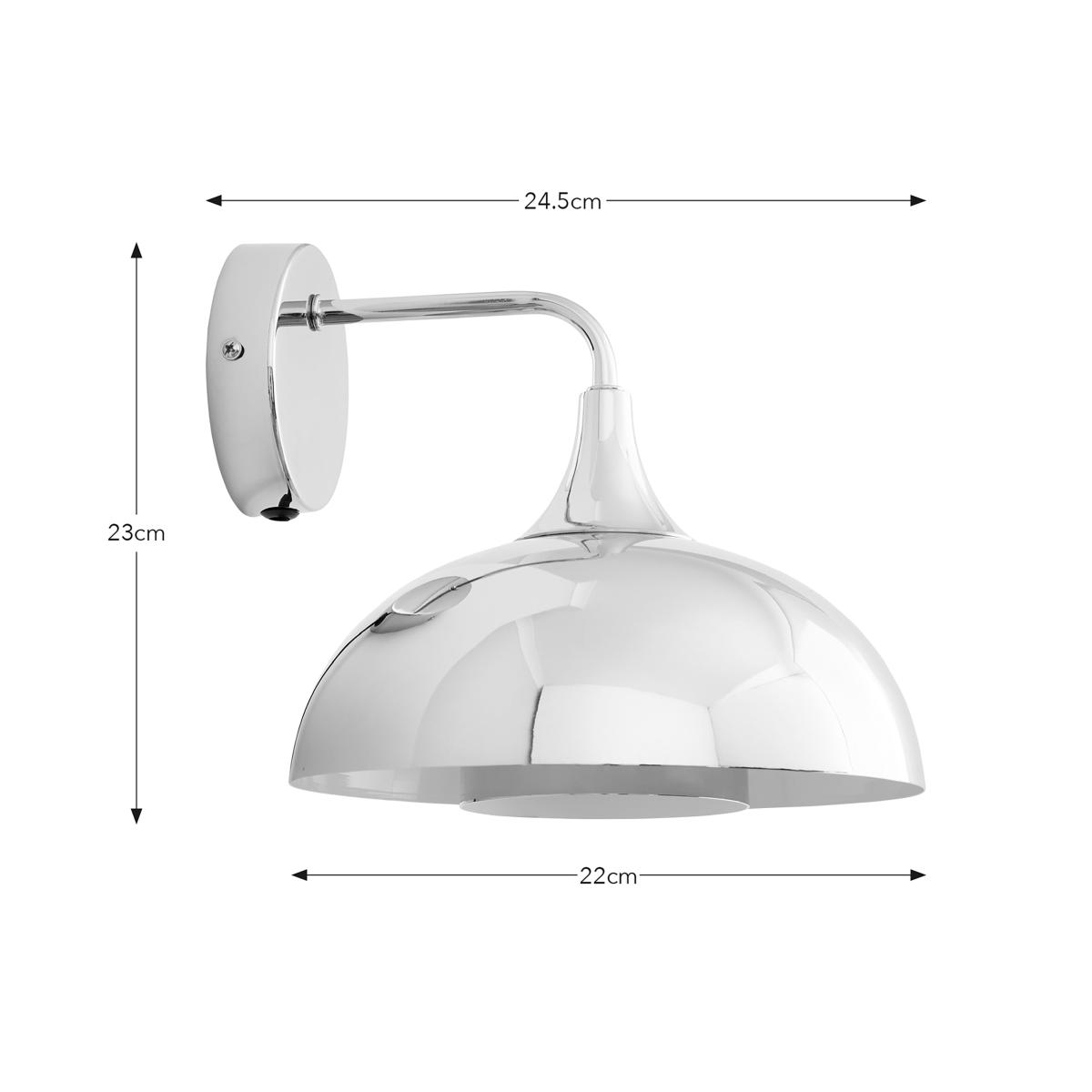 Elements Lennon Industrial 2 Tier Dome Plug In Wall Light Chrome – image 6