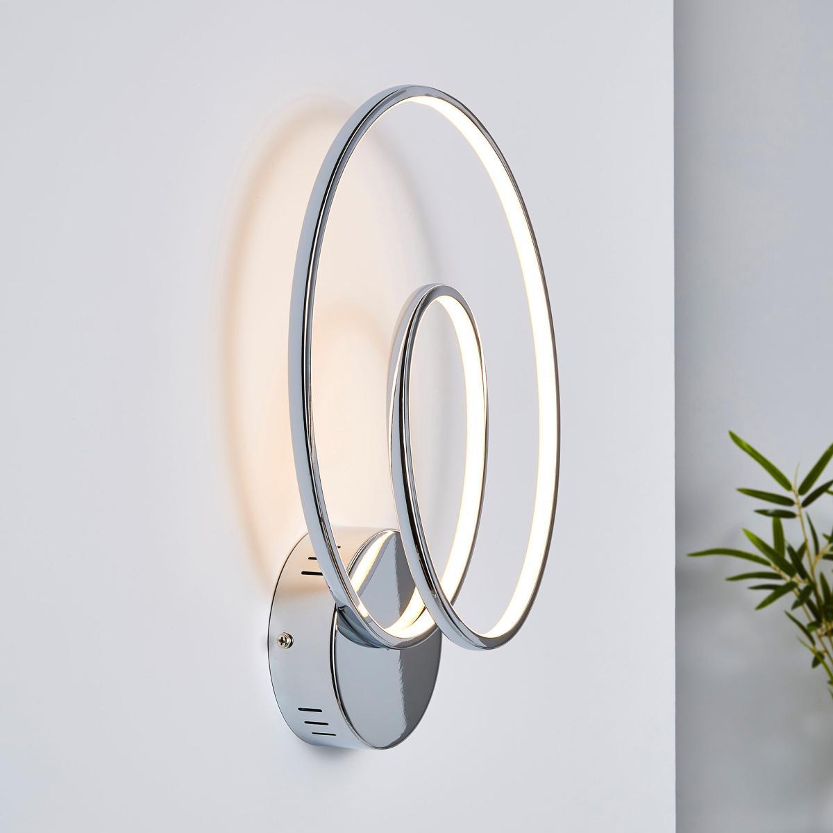 Menton Integrated LED Swirl Chrome Wall Light Chrome – image 1