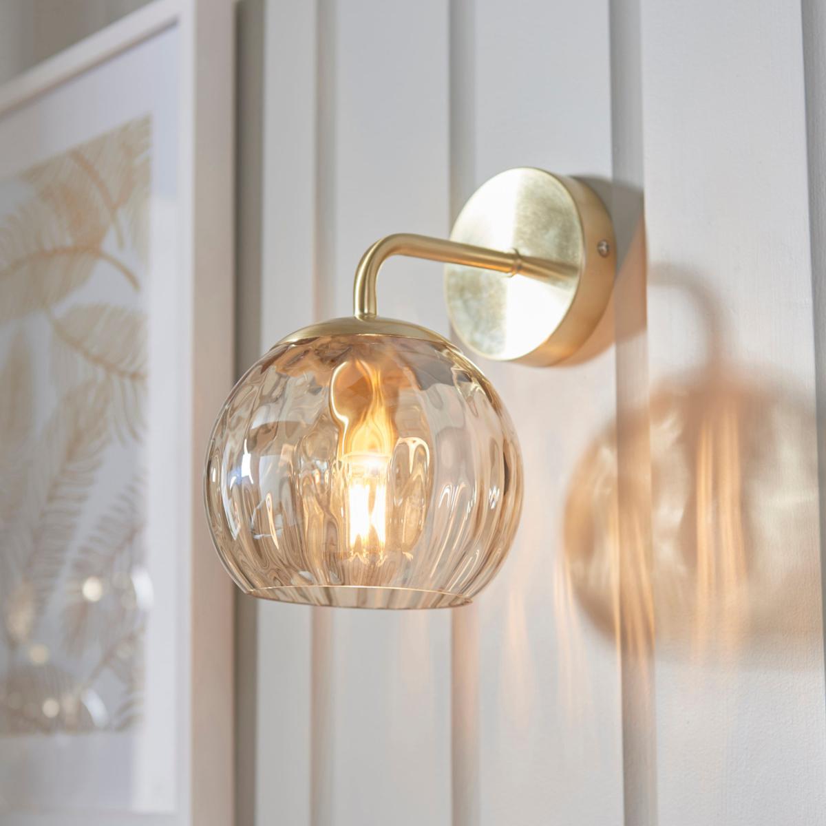 Vogue Arkoma Glass Wall Light Brass – image 1
