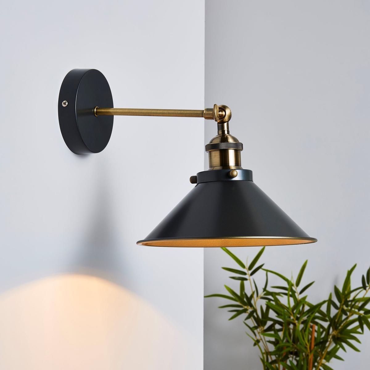 Logan Grey Industrial Wall Light Twin Pack Nickel (Black) – image 2
