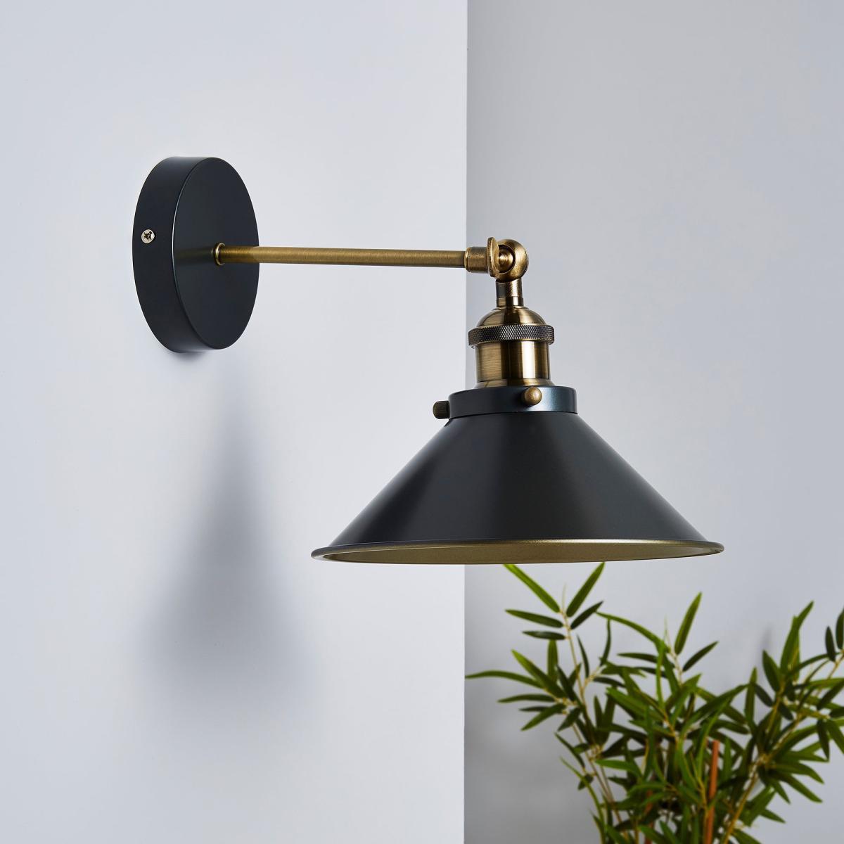 Logan Grey Industrial Wall Light Twin Pack Nickel (Black) – image 3