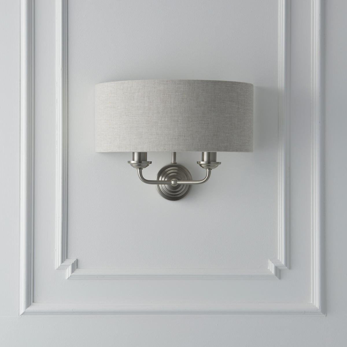 Return - Vogue Sandringham 2 Light Wall Light, Brushed Chrome – image 2