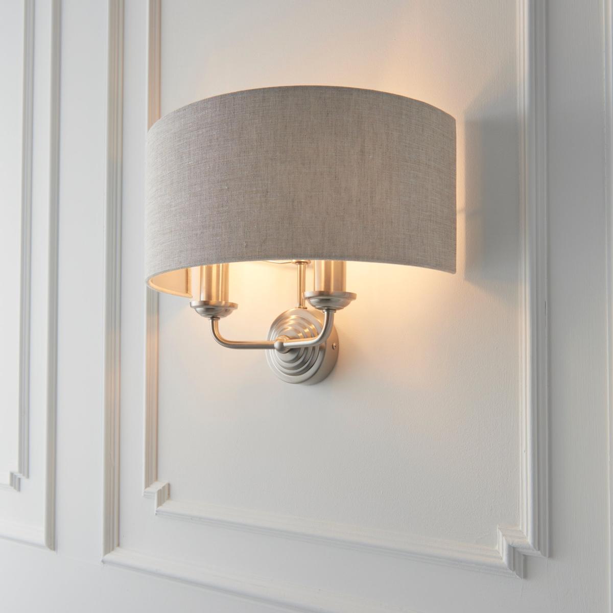 Return - Vogue Sandringham 2 Light Wall Light, Brushed Chrome – image 3
