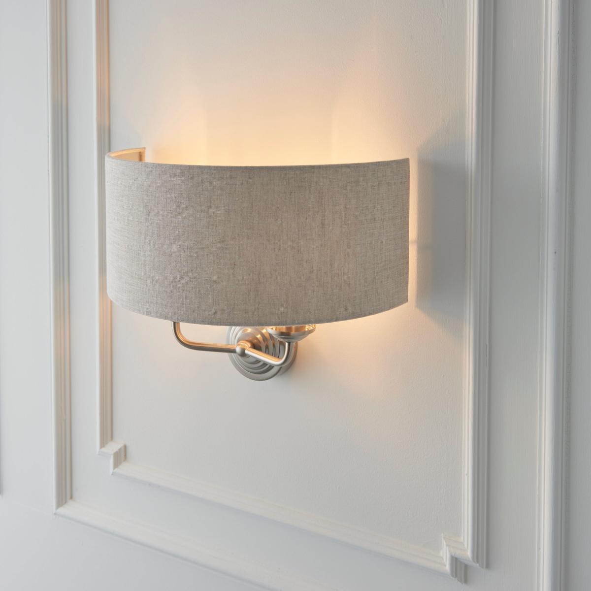 Return - Vogue Sandringham 2 Light Wall Light, Brushed Chrome – image 4