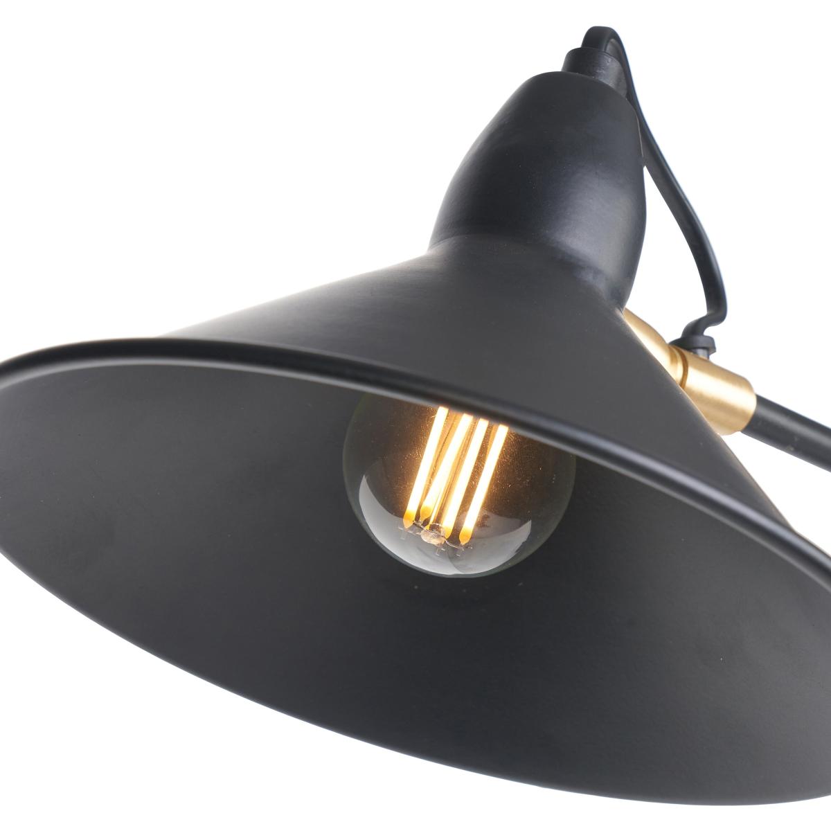 Return - Canton Matt Black and Brass Metal Cone Wall Light – image 4