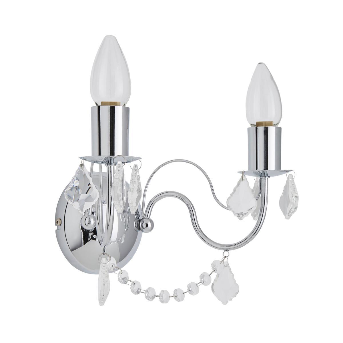 Elizabeth 2 Light Chrome Bathroom Wall Light Chrome – image 5