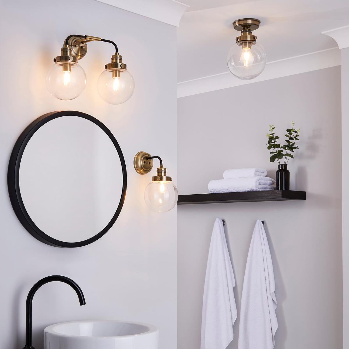 Broden Bathroom Wall Light Ant Brass Antique Brass – image 7