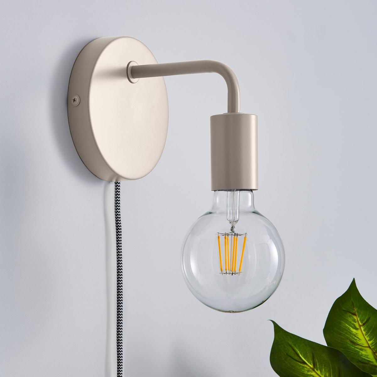 Elements Koppla Plug-In Wall Light Herringbone Natural – image 2