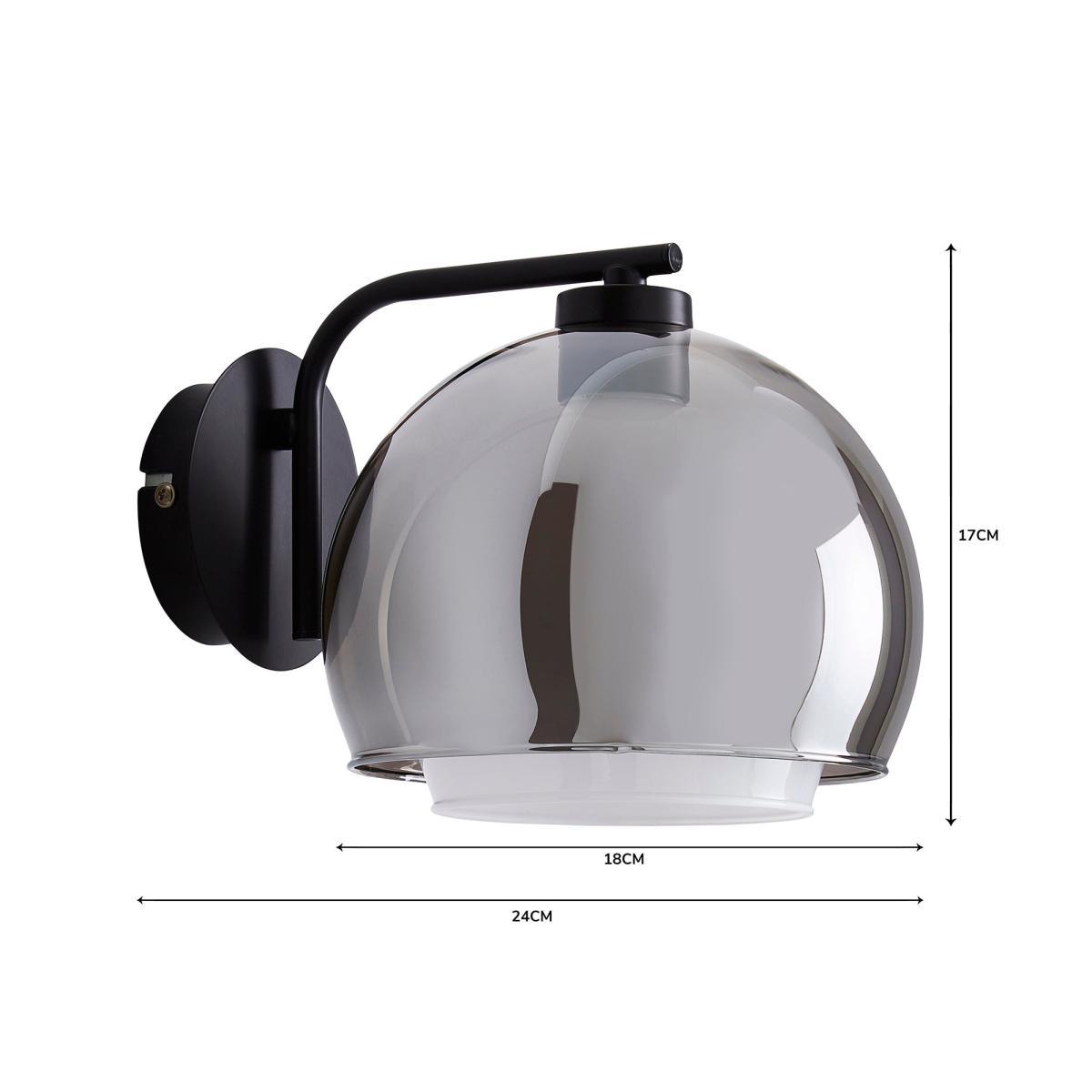 Elements Ramona Glass Wall Light Chrome – image 6
