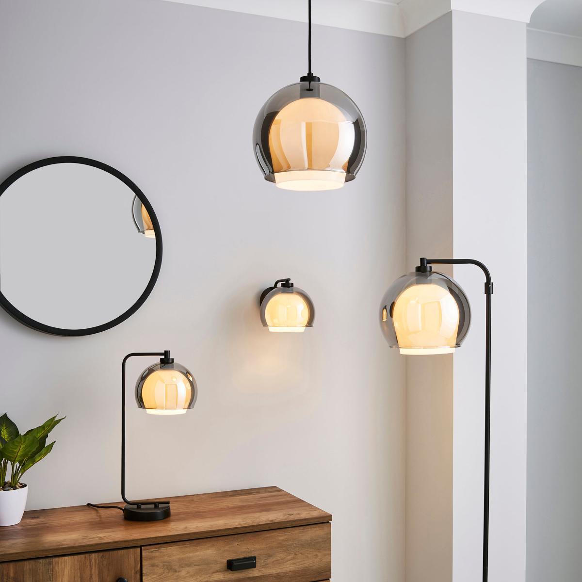 Elements Ramona Glass Wall Light Chrome – image 7