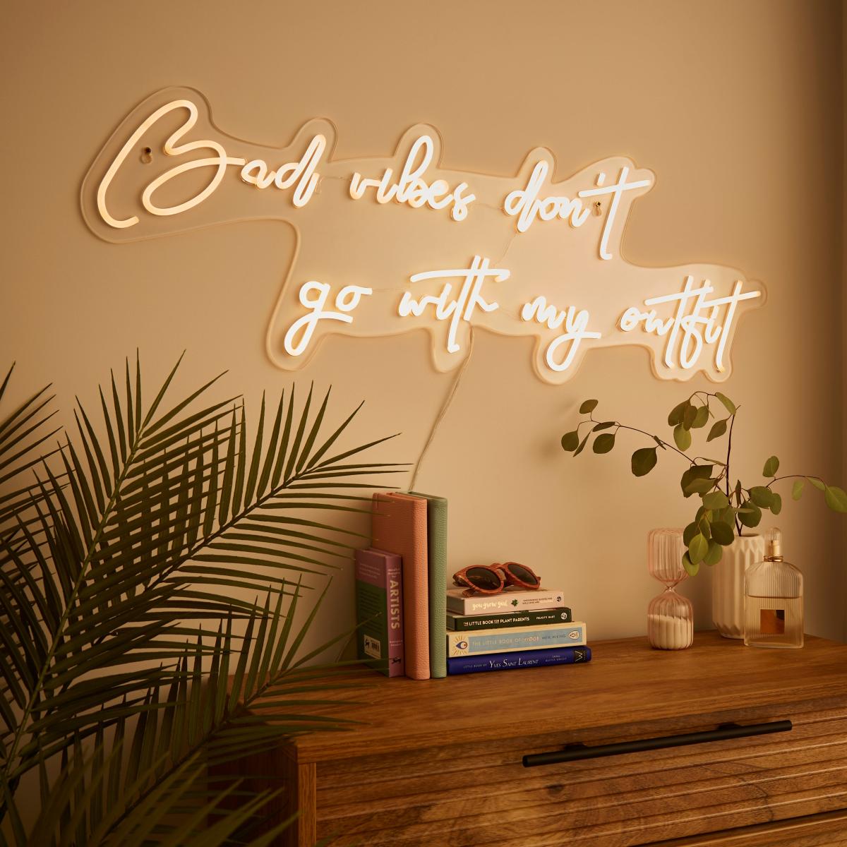 Bad Vibes Neon Sign Clear – image 2