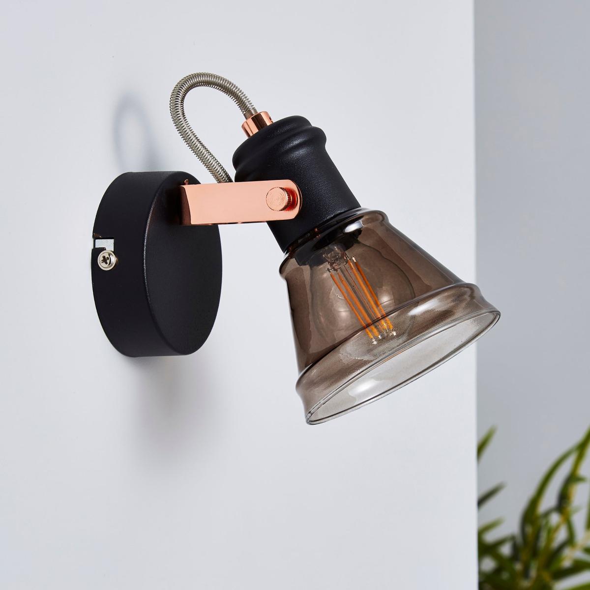 Milas Black Industrial Wall Light Black – image 2