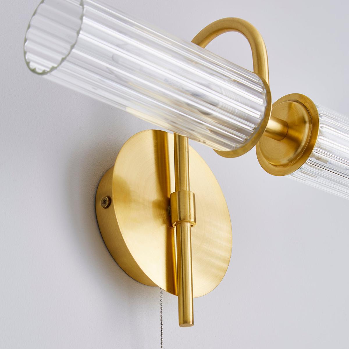 Dorma Henstone Bathroom 2 Light Wall Light Gold – image 4