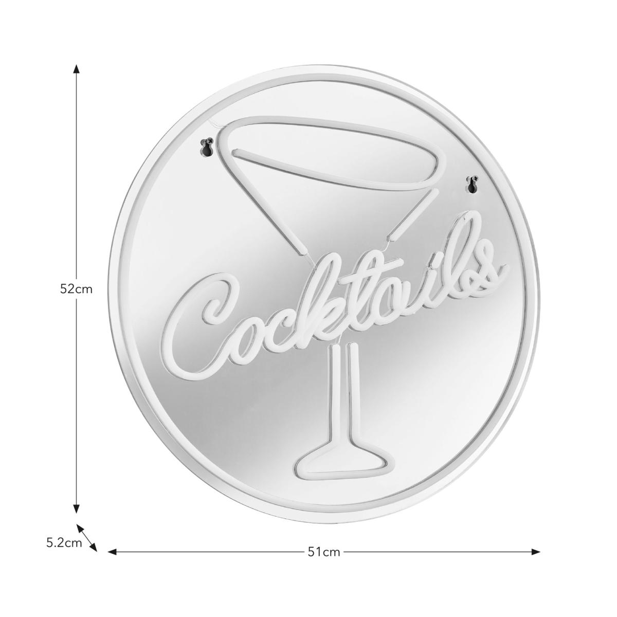 Cocktail Indoor Outdoor Mirrored Neon Sign Gold – image 5