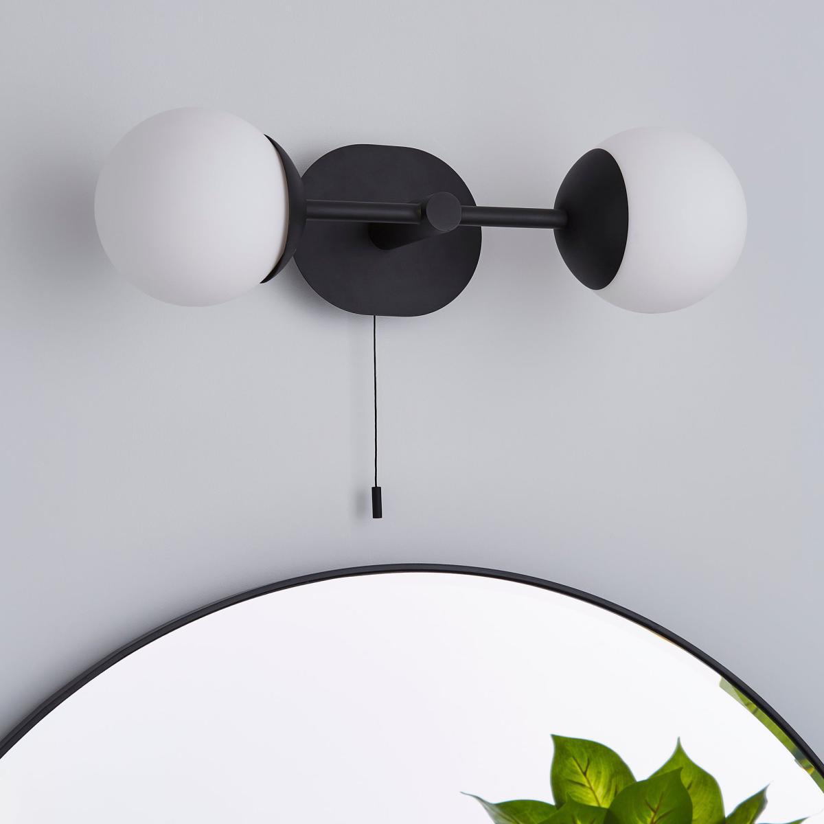 Tela Bathroom 2 Light Wall Light Black Black – image 2