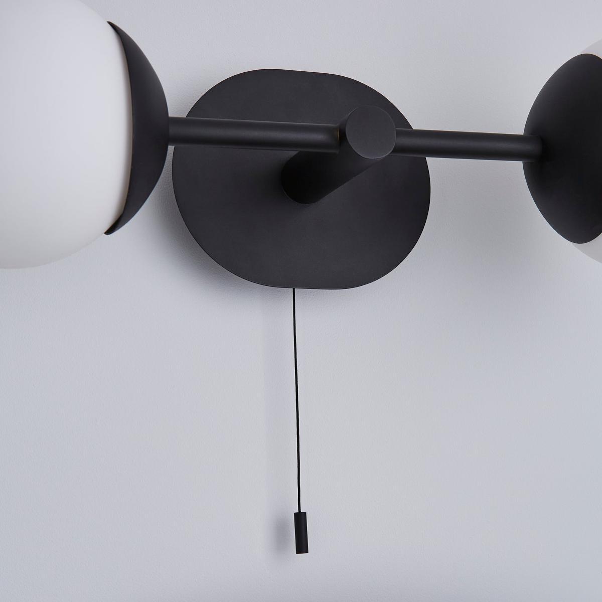 Tela Bathroom 2 Light Wall Light Black Black – image 4
