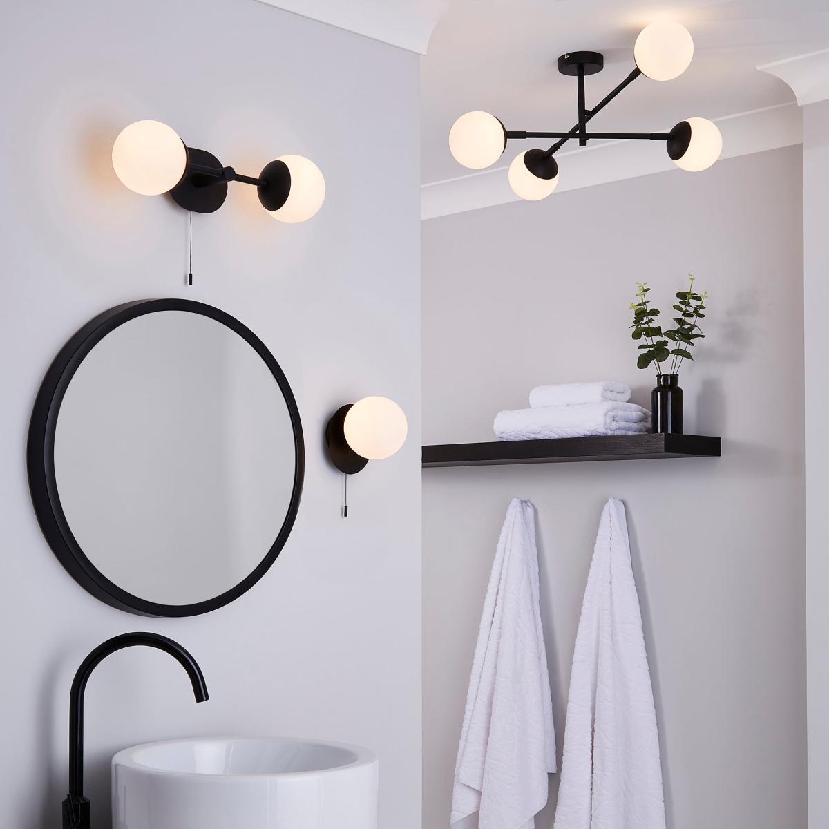 Tela Bathroom 2 Light Wall Light Black Black – image 6