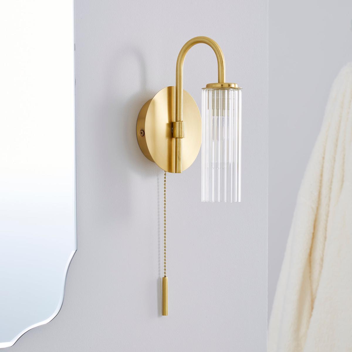 Dorma Henstone Bathroom Wall Light Gold – image 2