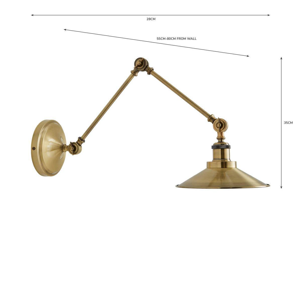 Churchgate Langton Adjustable Wall Light Gold – image 6