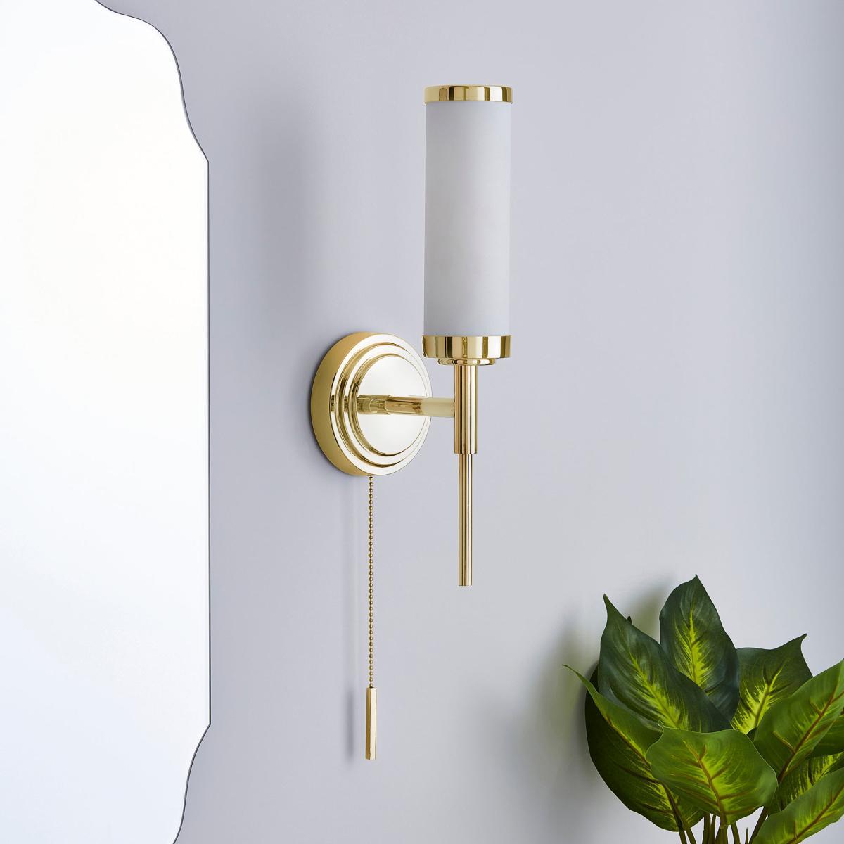 Dorma Harring Bathroom Wall Light Brass – image 3