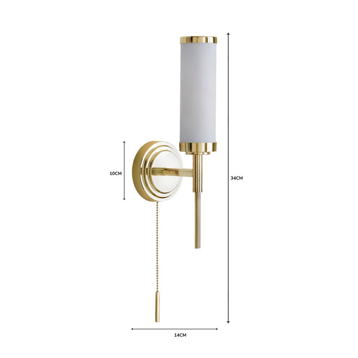 Dorma Harring Bathroom Wall Light Brass – image 8
