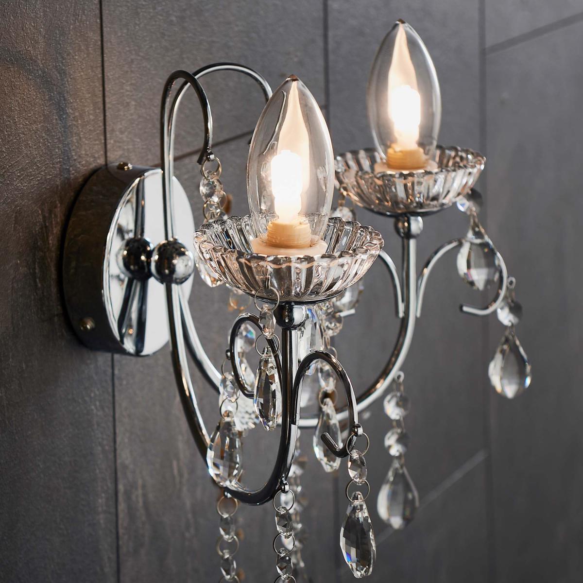Vogue Tabitha 2 Light Wall Light Chrome – image 2