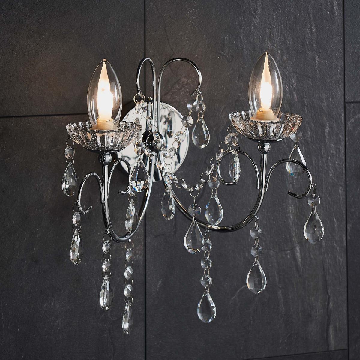 Vogue Tabitha 2 Light Wall Light Chrome – image 1