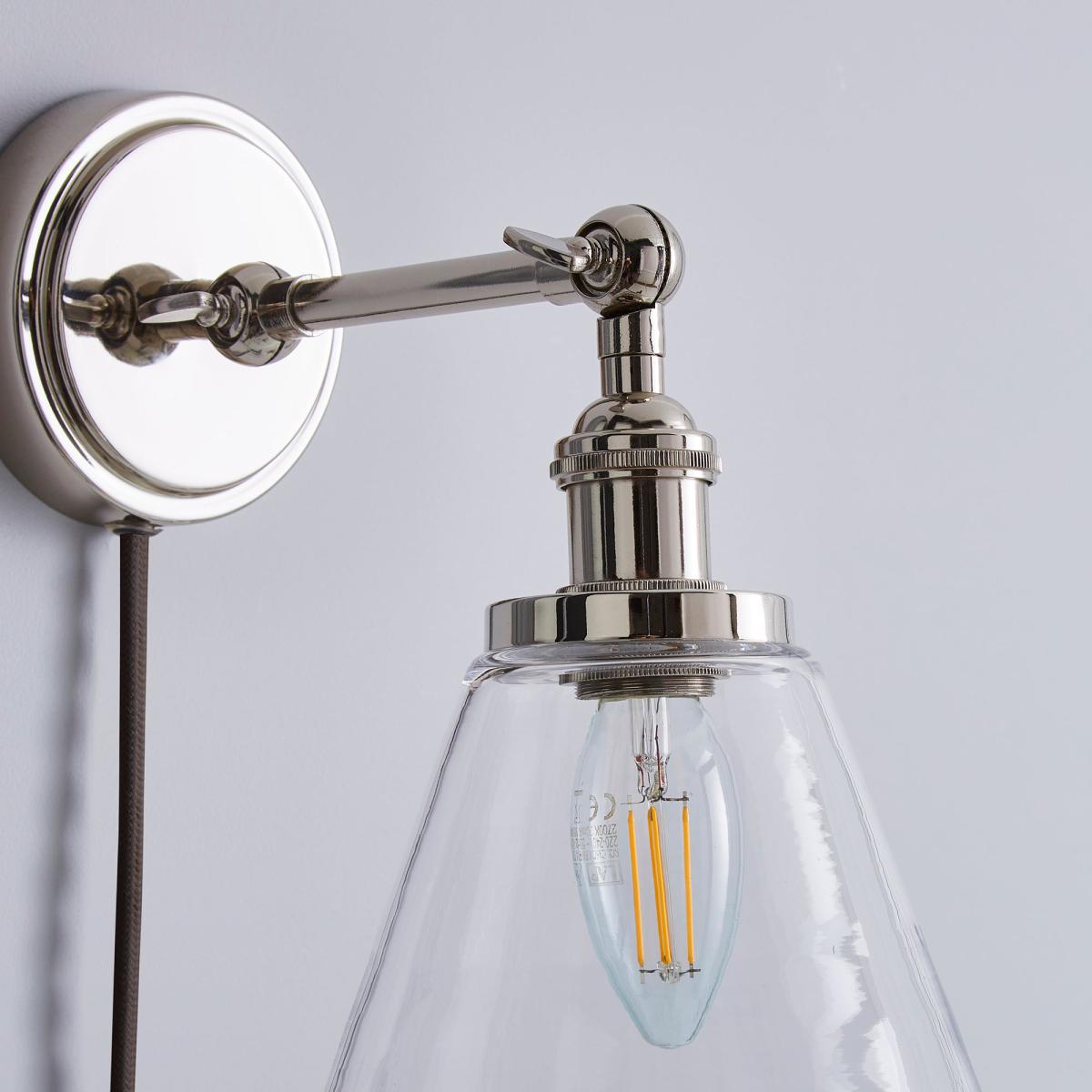 Dorma Purity Nickson EasyFit Plug-In Wall Light Chrome – image 3