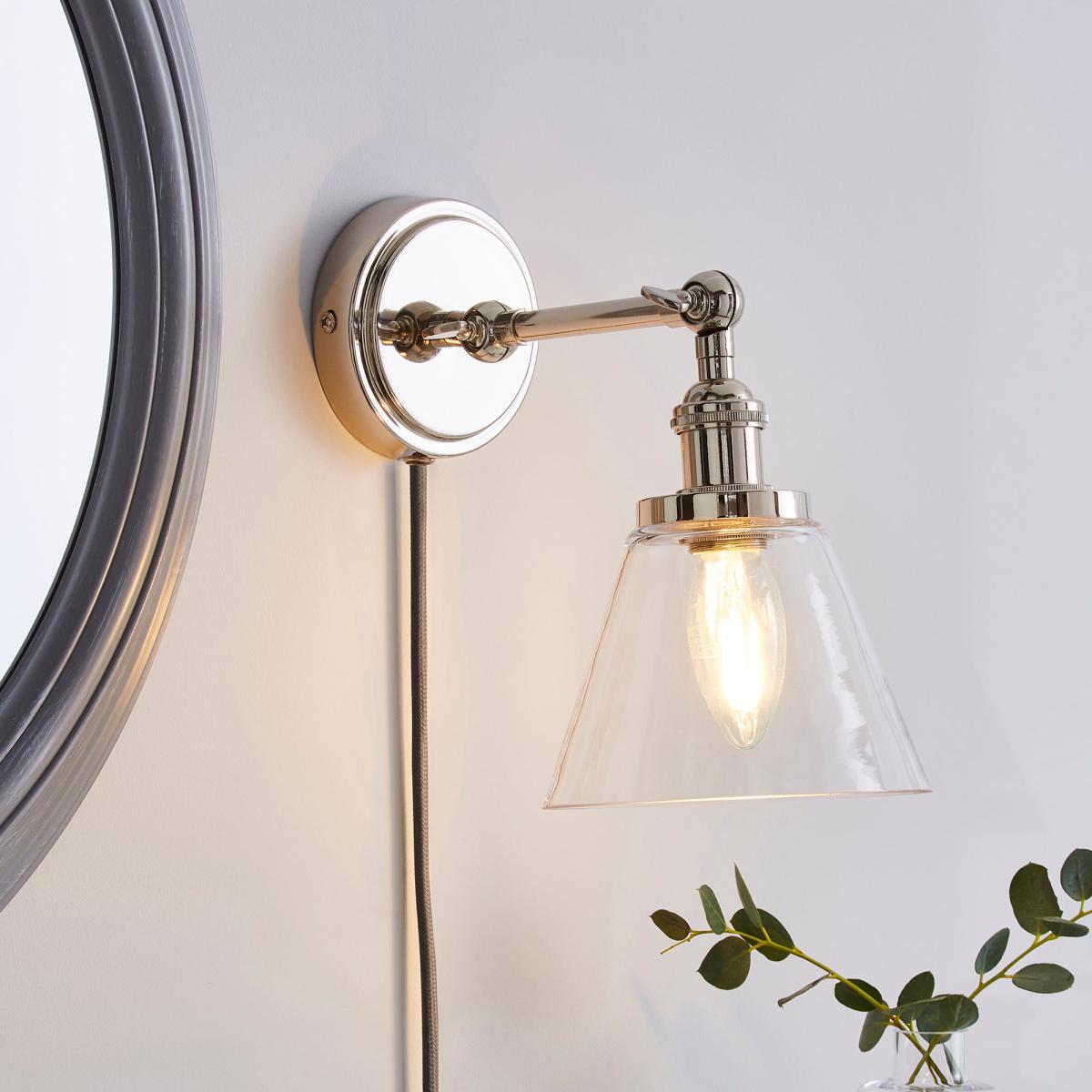 Dorma Purity Nickson EasyFit Plug-In Wall Light Chrome – image 1